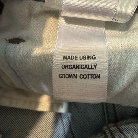Agolde Blue Distressed Wilder Denim Organic Cotton Blend Straight Jeans Size 29 - Picture 10 of 13